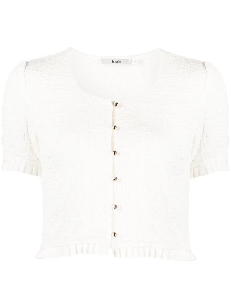 b+ab round-neck short-sleeve cardigan - White Cover