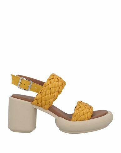 Unlace Woman Sandals Yellow Leather Cover