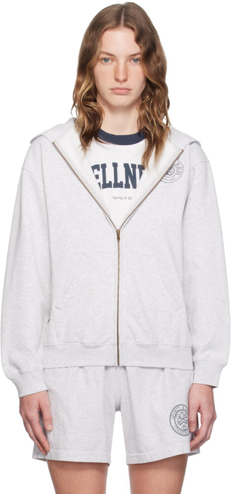 Sporty & Rich Gray Connecticut Crest Hoodie Cover