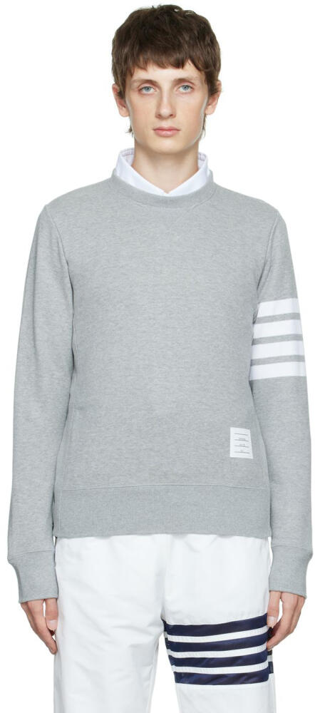 Thom Browne Gray 4-Bar Sweatshirt Cover