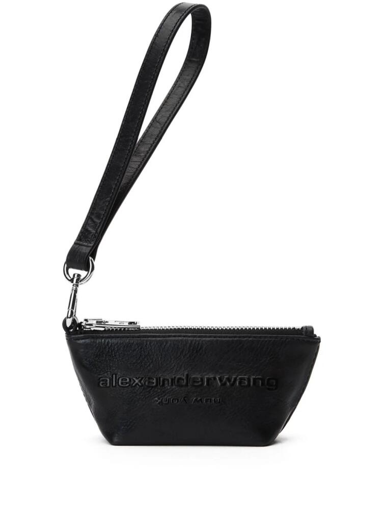 Alexander Wang logo-embossed leather purse - Black Cover