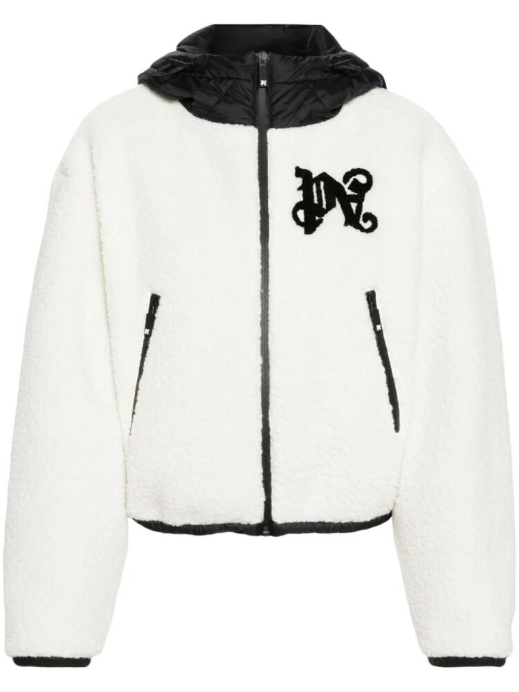 Palm Angels monogram-appliqué ski jacket - White Cover