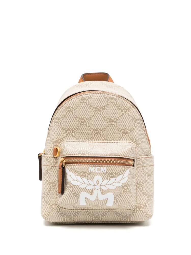 MCM small Stark Lauretos monogram backpack - Neutrals Cover