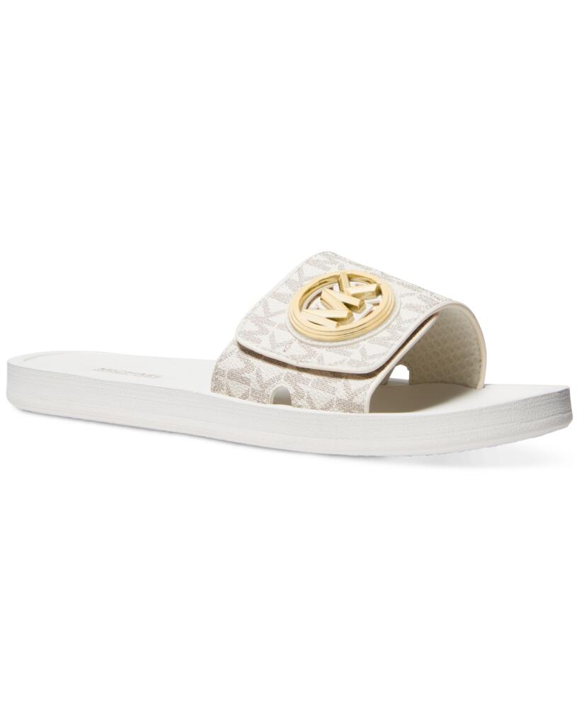 Michael Michael Kors Women's Mk Charm Pool Slide Slip-On Flat Sandals - Cream/ Vanilla Cover