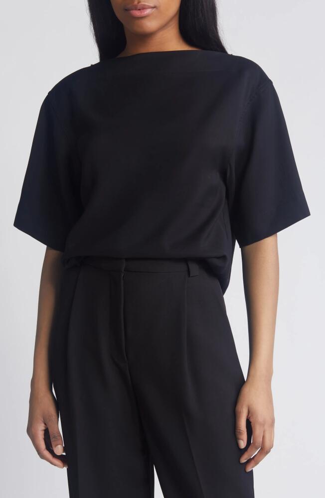 RUE SOPHIE Haze Boatneck Cotton Blend Top in Black Cover