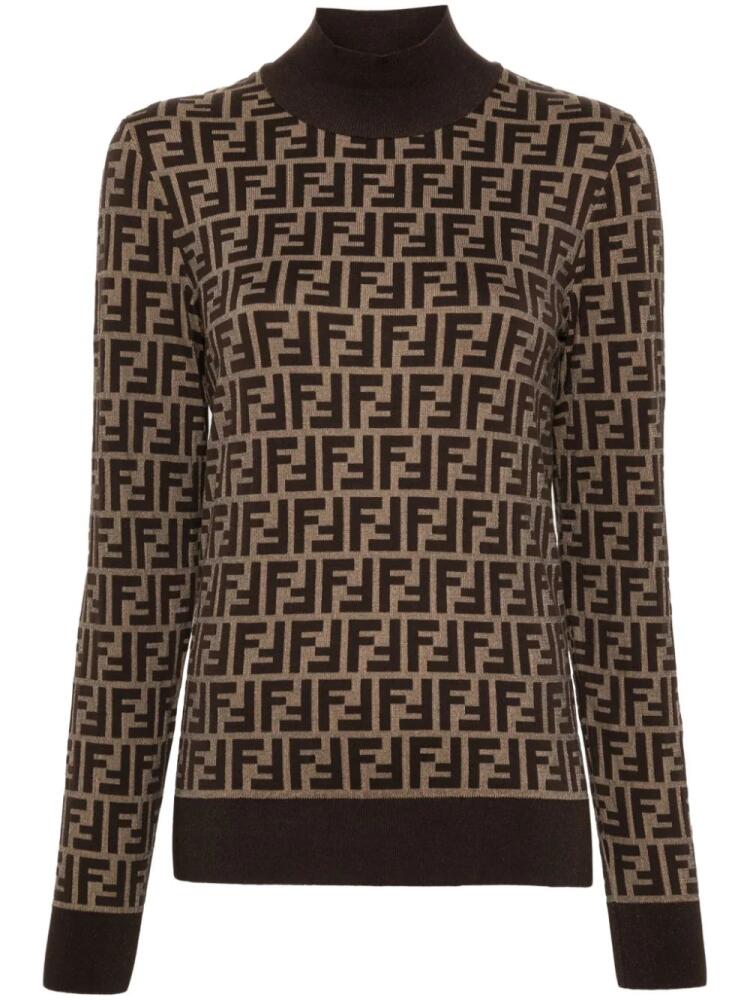 FENDI FF-jacquard sweater - Brown Cover