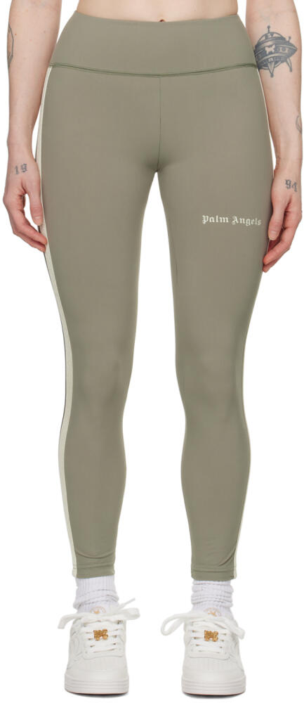 Palm Angels Green Striped Leggings Cover