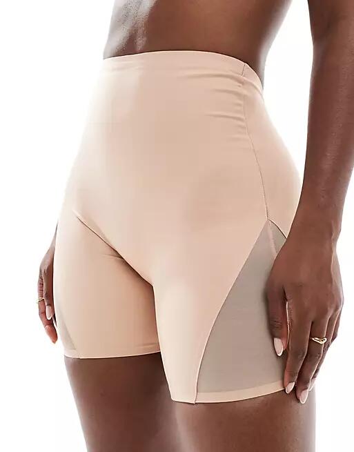 ASOS DESIGN Contouring medium control low back shorts in beige-Neutral Cover