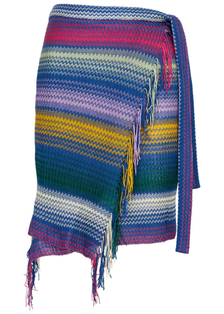 Missoni Zigzag-intarsia Knitted Sarong - Blue - Cover