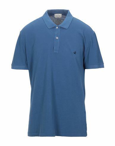 Brooksfield Man Polo shirt Slate blue Cotton Cover