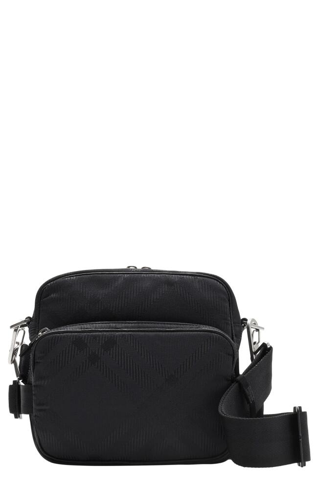 burberry Check Jacquard Nylon Crossbody Bag in Black Cover