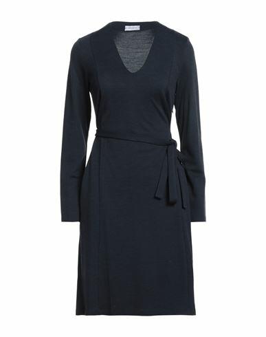 Rosso35 Woman Mini dress Navy blue Viscose, Wool, Polyamide Cover