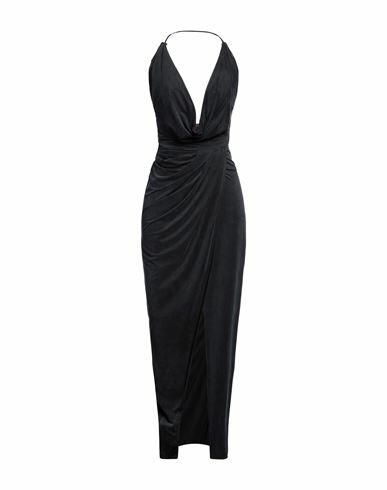 Gauge81 Woman Maxi dress Black Cupro, Elastane Cover