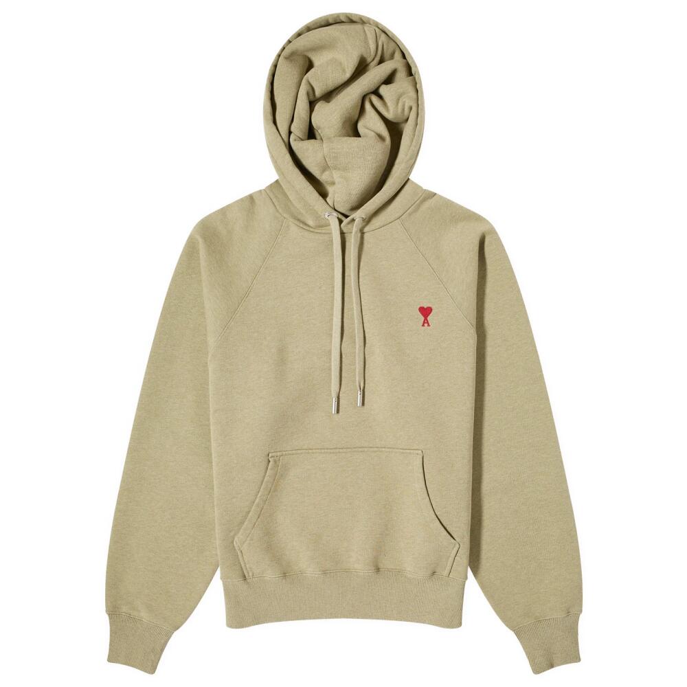 AMI Paris Men's Small A Heart Popover Hoodie in Heather Sage Cover