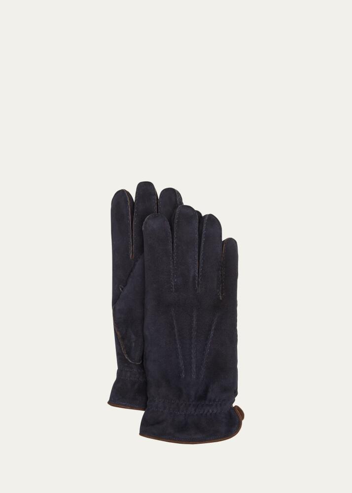 Brunello Cucinelli Men's Shearling-Lined Leather Gloves Cover