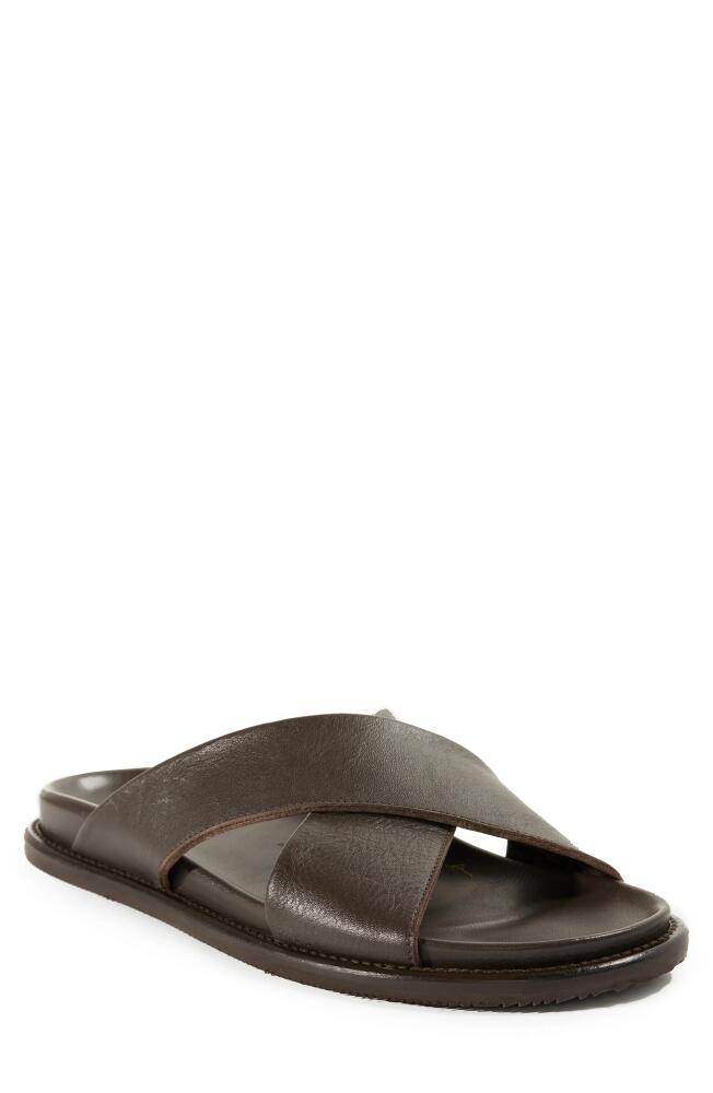 Paul Stuart Punta Slide Sandal in Dark Brown Calf Cover