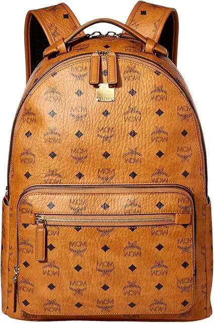 MCM Stark Visetos Backpack 40 (Cognac) Backpack Bags Cover