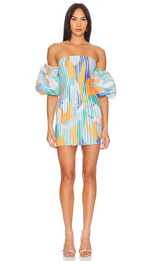 L'IDEE Sirene Mini Dress in Orange,Blue Cover