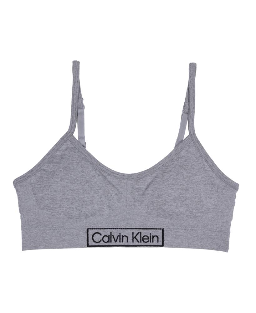 Calvin Klein Big Girls Seamless Ruched Crop Bra - Heather Gray Cover