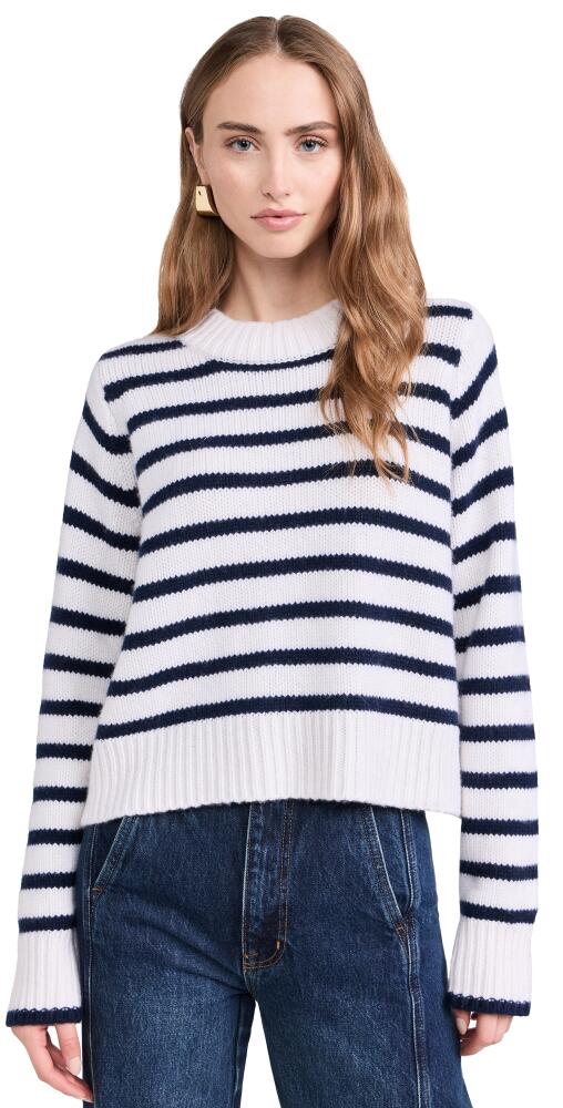 La Ligne Oversized Cropped Marin Sweater Cream/Navy Cover