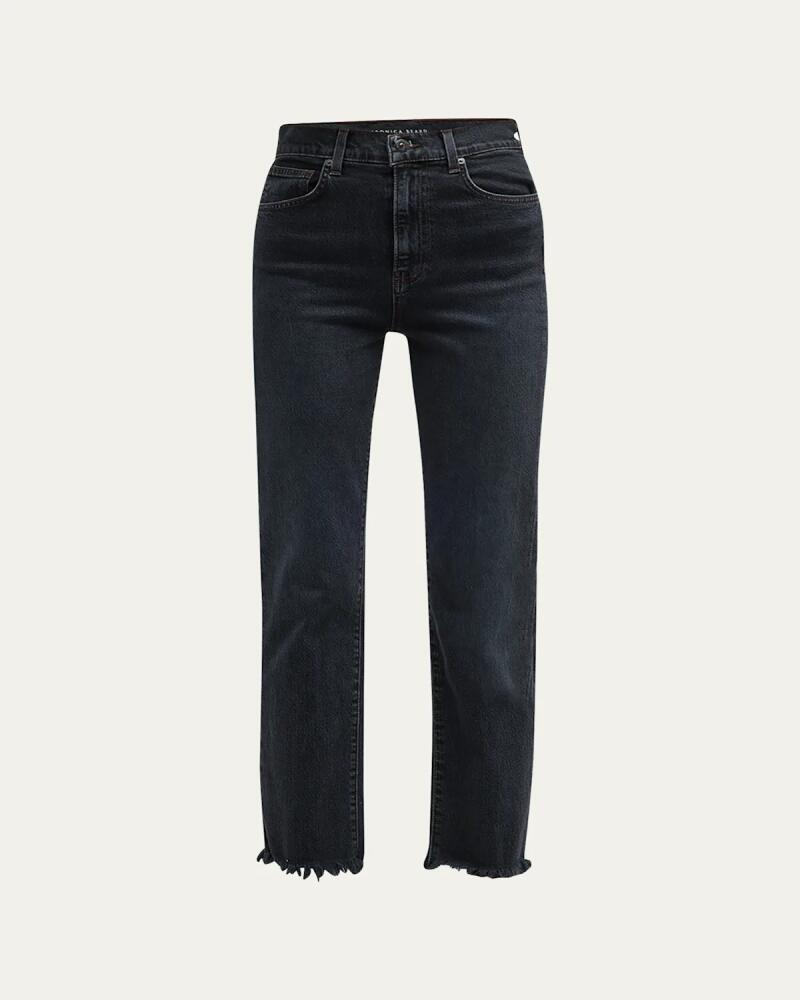 Veronica Beard Joey Straight-Leg Frayed Jeans Cover