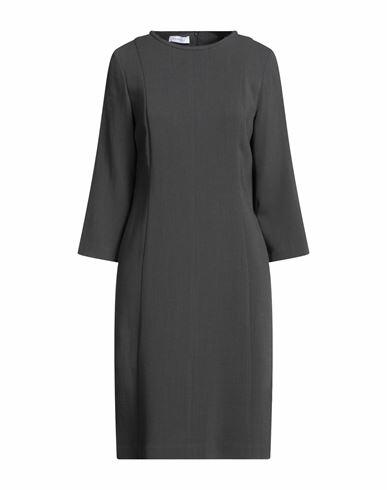 Rosso35 Woman Midi dress Steel grey Virgin Wool, Acetate, Polyester Cover