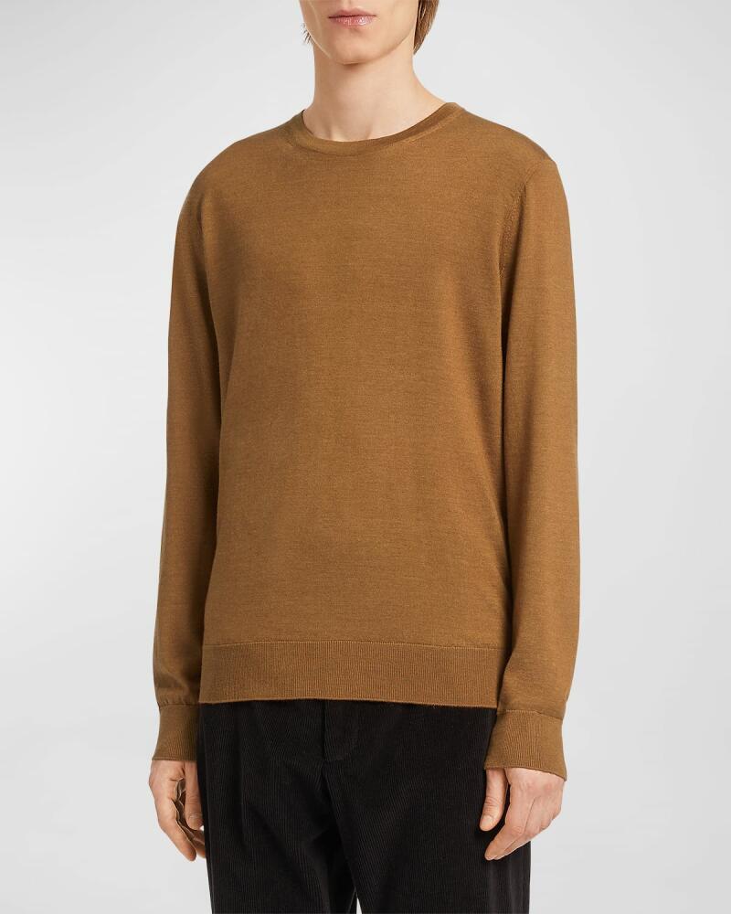 ZEGNA Men's Cashmere-Silk Casheta Light Crewneck Sweater Cover