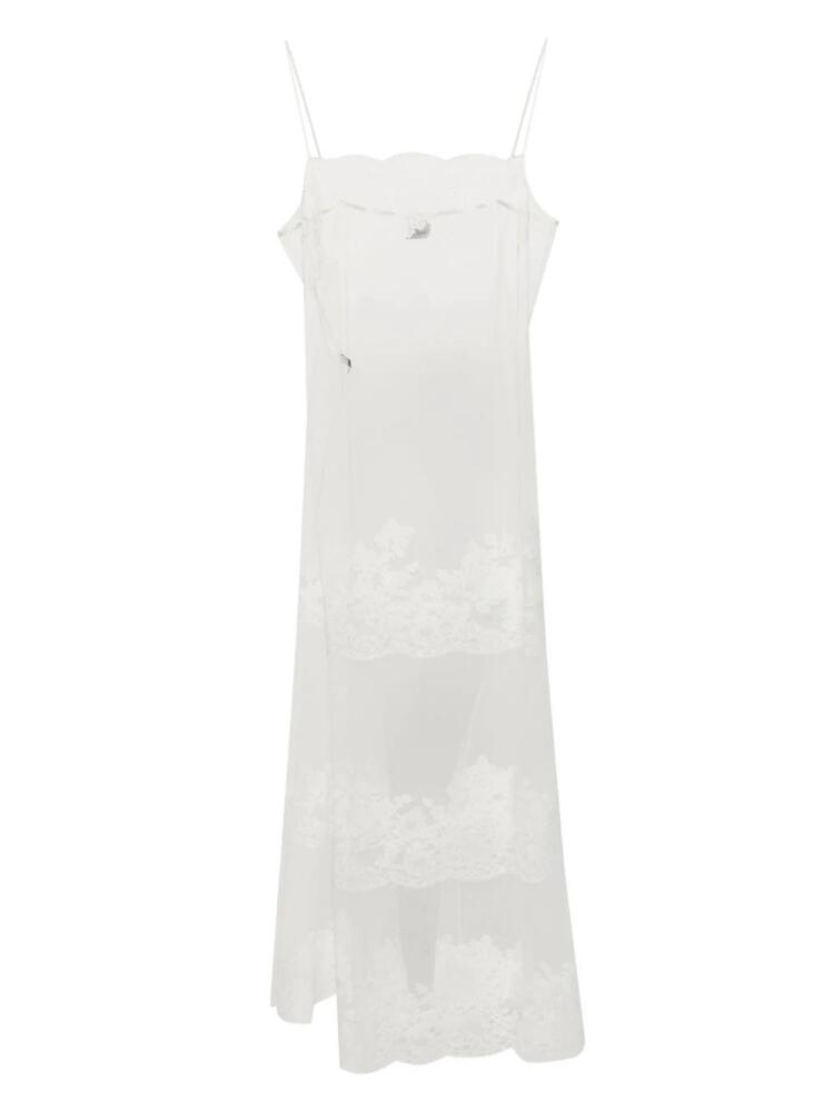 Carine Gilson lace-appliqué sheer maxi dress - White Cover