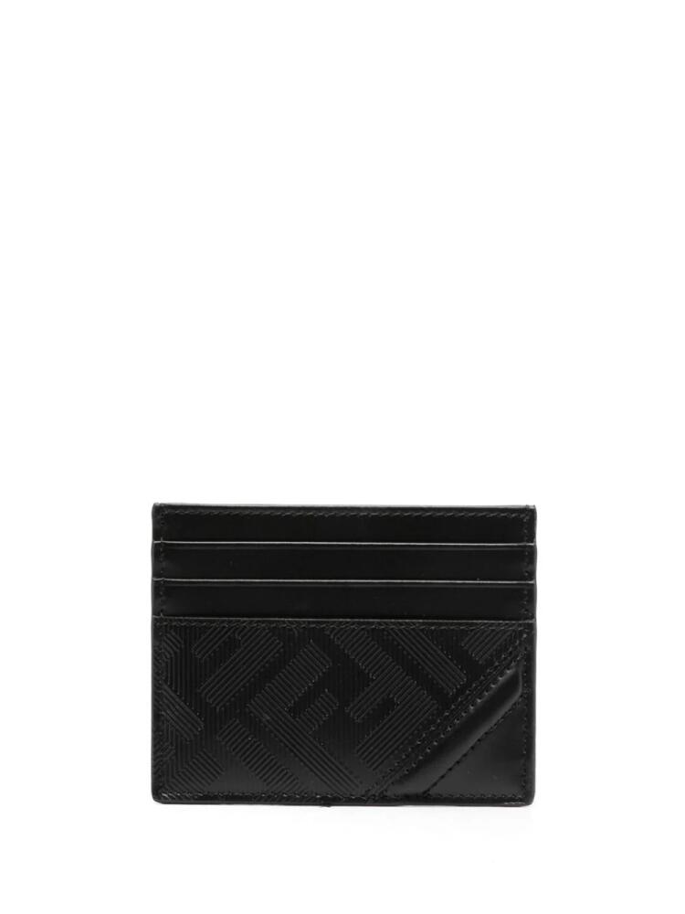 FENDI logo-embossed leather cardholder - Black Cover