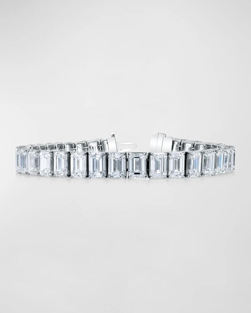 Neiman Marcus Diamonds Platinum North-South Prong-Set Diamond Tennis Bracelet, 34.00tcw, 7"L Cover