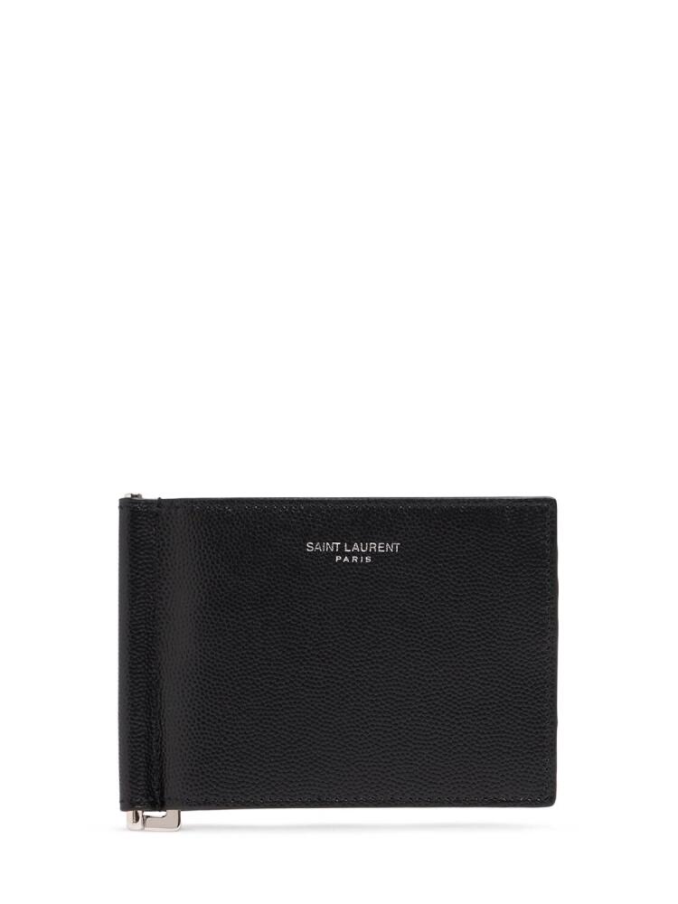 SAINT LAURENT Logo Leather Bill Clip Wallet Cover