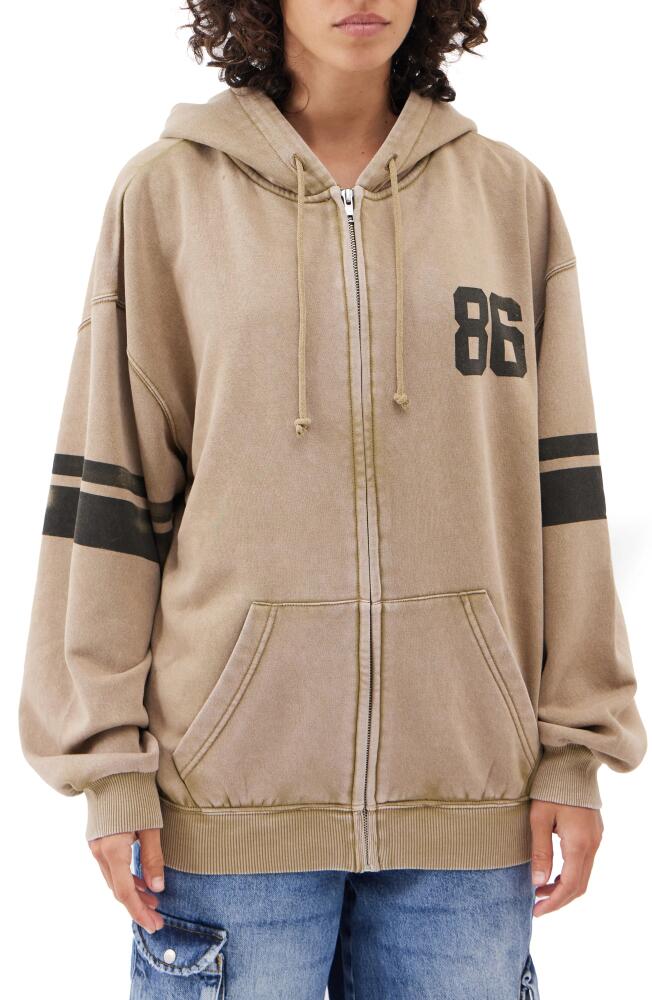 BDG Urban Outfitters Oversize Zip Hoodie in Dark Sand Cover