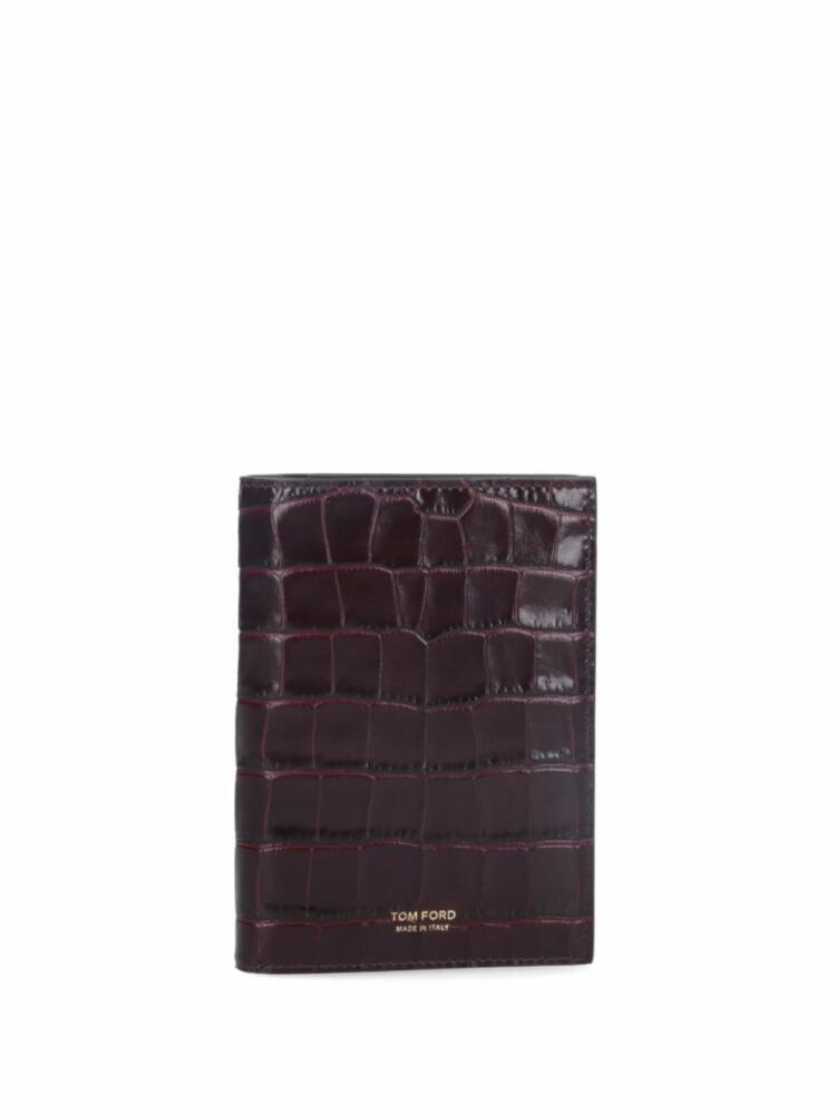 TOM FORD croc-embossed wallet - Brown Cover