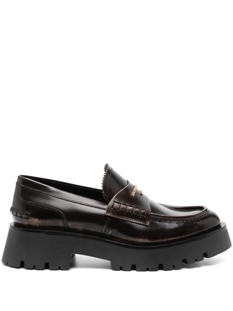 Alexander Wang Carter 45mm mid-heel leather loafers - Brown Cover