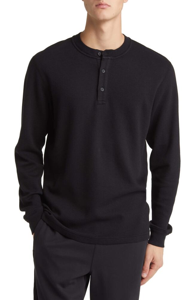 Reigning Champ Lightweight Waffle Henley in Black Cover