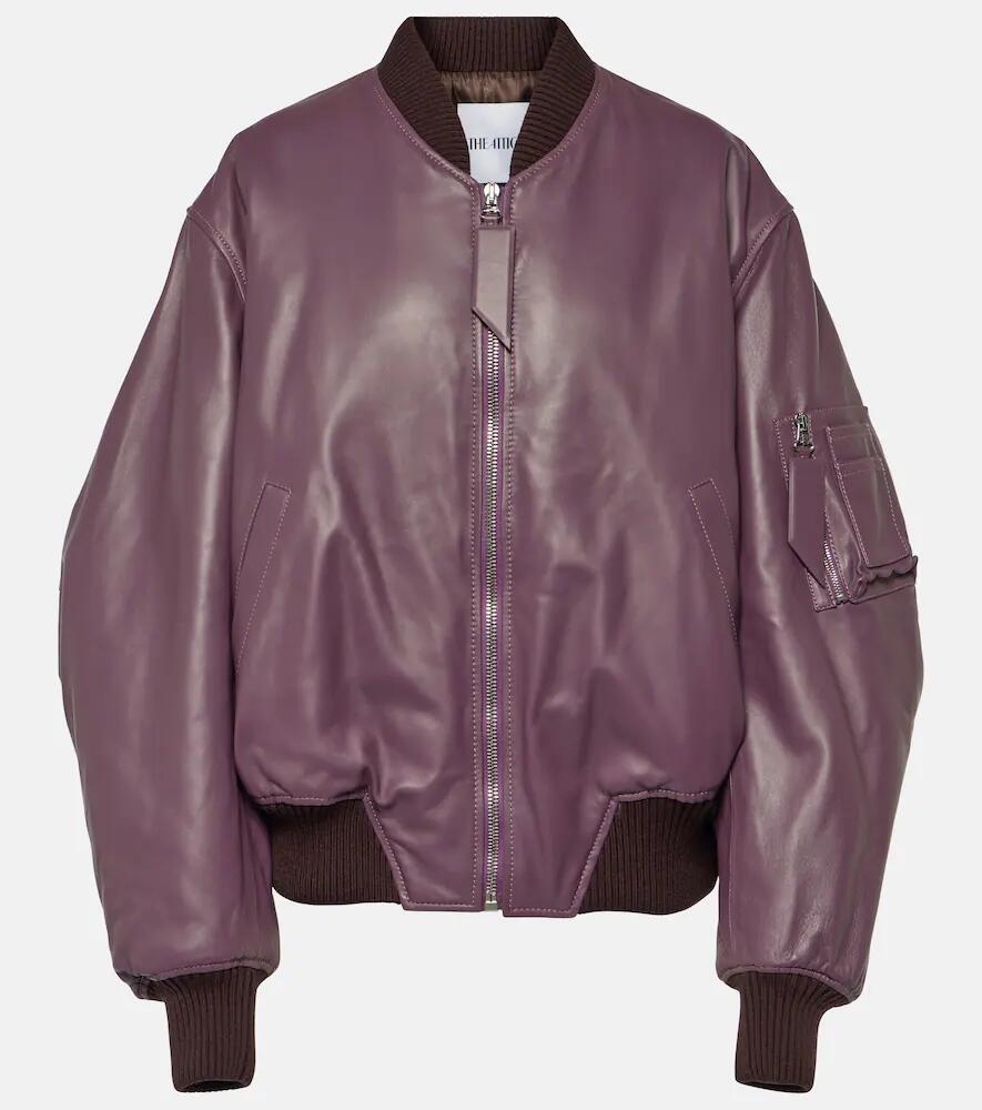 The Attico Anja leather bomber jacket Cover