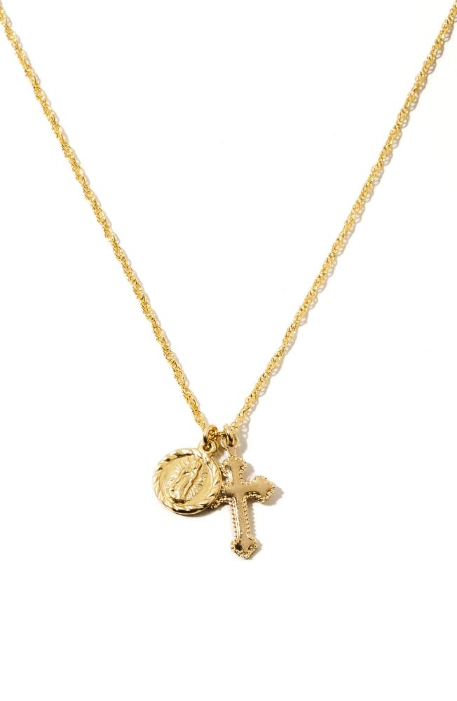 Child of Wild The Hail Mary Dainty Pendant Necklace in Gold Cover