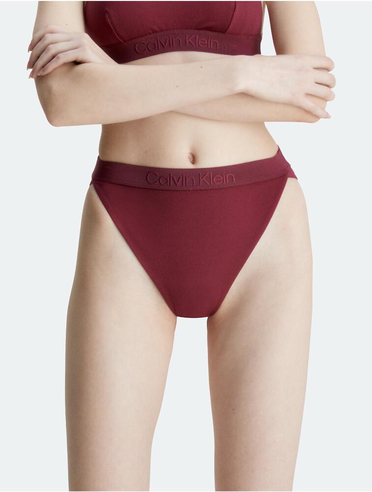 Calvin Klein Women's Core Tonal High Waist Bikini Bottom - Red Cover