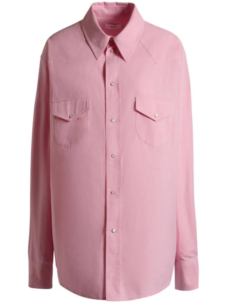 Bally press-stud cotton shirt - Pink Cover