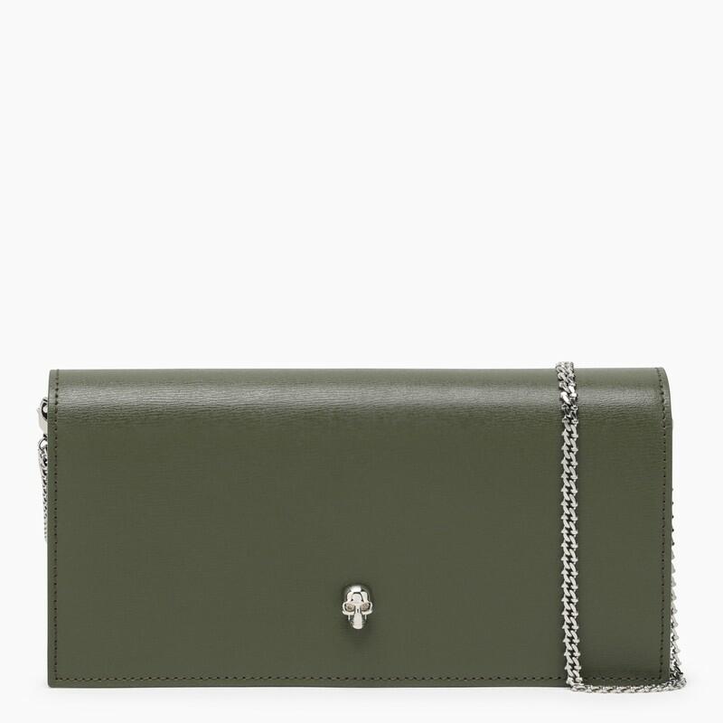 Alexander McQueen Khaki chain wallet in leather Cover