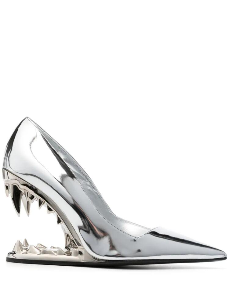 GCDS Morso 110mm leather pumps - Silver Cover