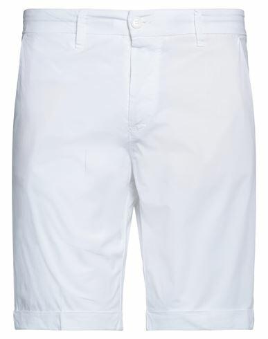 Alpha Studio Man Shorts & Bermuda Shorts White Cotton, Elastane Cover