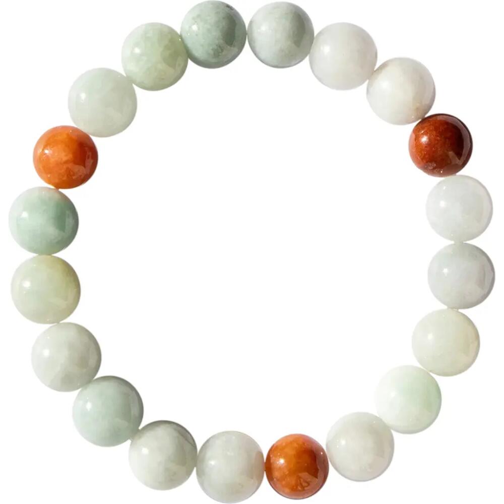 seree Pea Beaded jade bracelet in Off White Cover