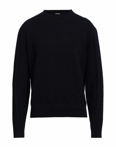 Zegna Man Sweater Midnight blue Wool, Cashmere Cover