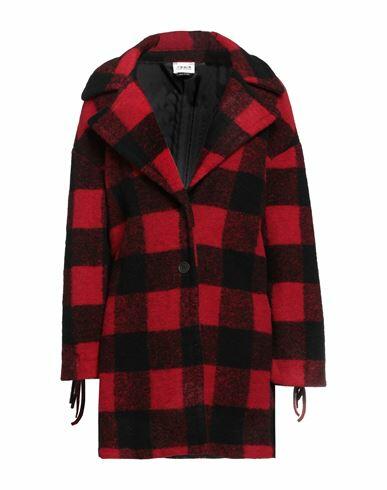 Berna Woman Coat Red Polyester, Wool Cover