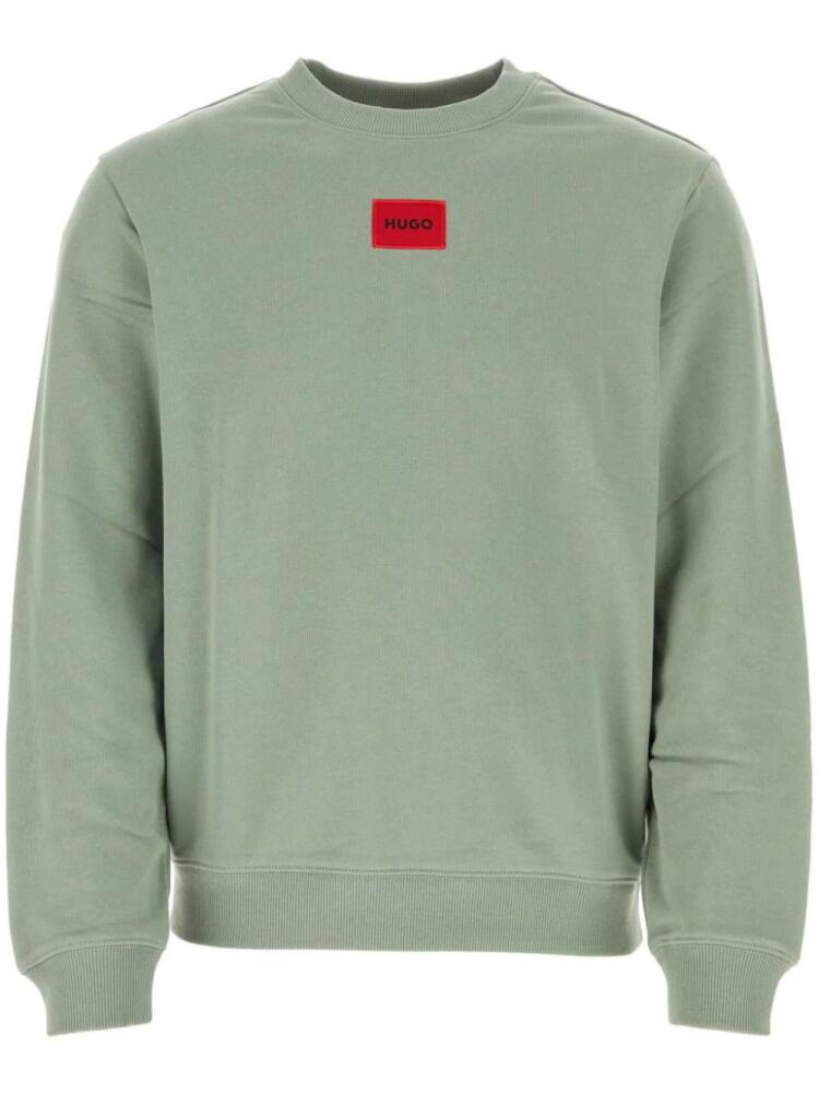 HUGO logo-patch cotton sweatshirt - Green Cover