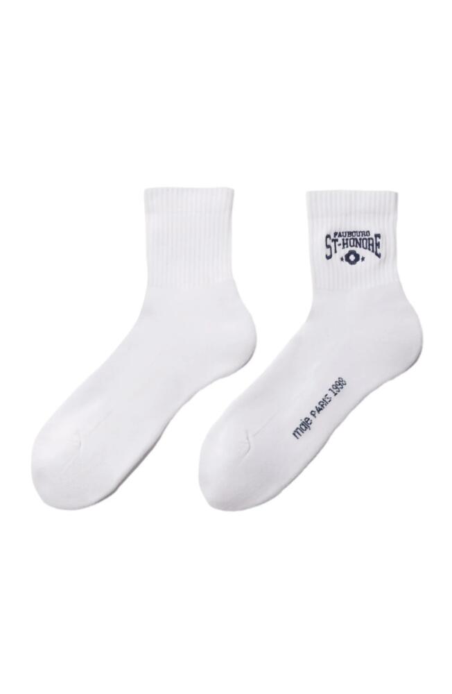 maje Saint Honoré embroidered socks in White Cover