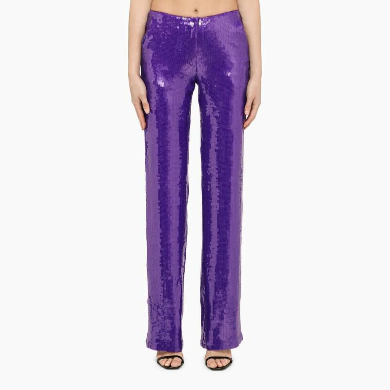 LaQuan Smith Purple trousers with sequins Cover