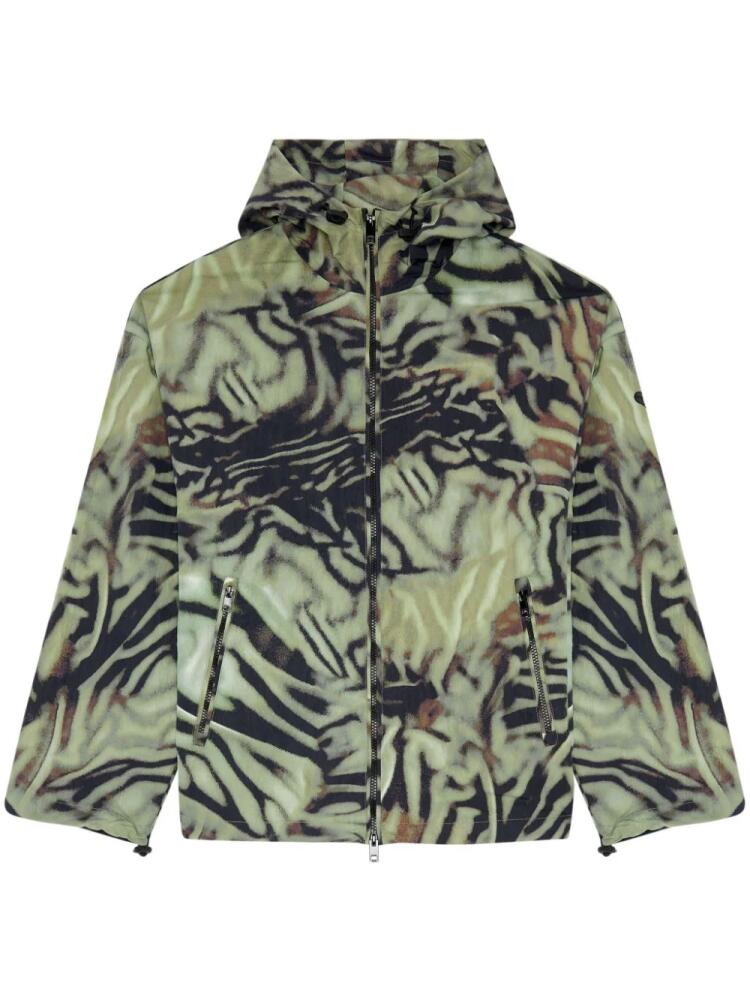 Diesel L-Leopold-Zebra windbreaker - Green Cover