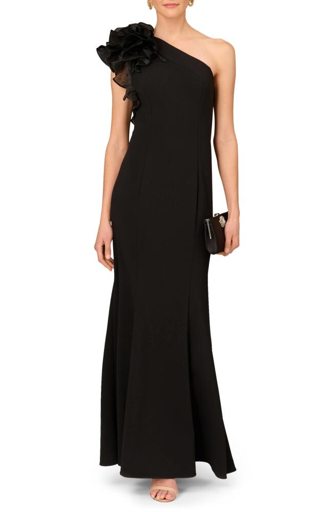 Aidan Mattox by Adrianna Papell One-Shoulder Trumpet Gown in Black Cover